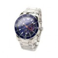 Relógio Emporio Armani Ar5933 Aço Azul 45mm Crono Caixa